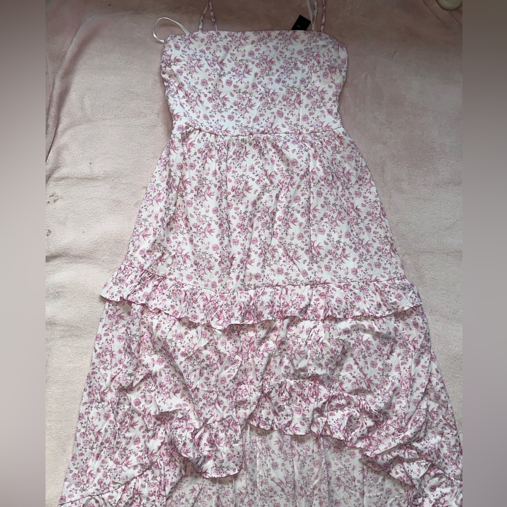 TRIXXI, Pink and White floral print dress <3
